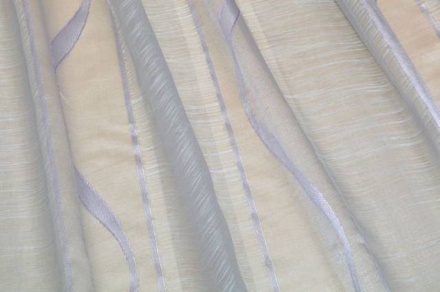 Vendita on line tessuto tenda moderna organza fondo grigio disegno lilla - prodotti