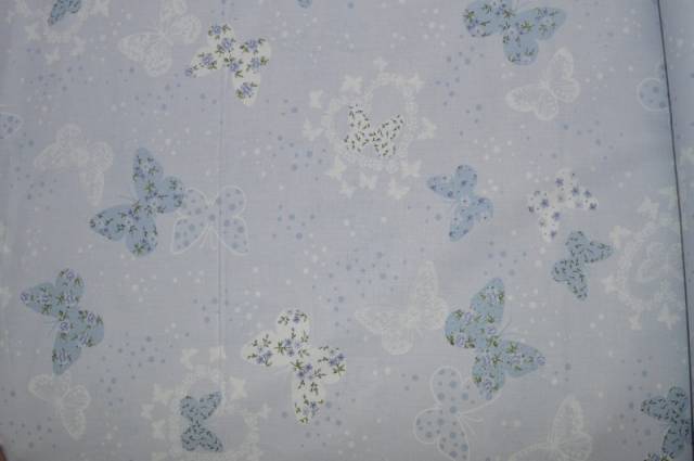 Vendita on line cotone farfalle celeste - cotoni