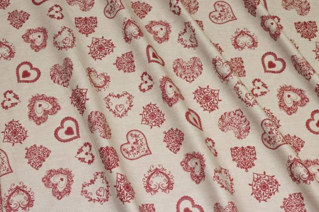 Vendita on line tessuto puro cotone fantasia cuore tirolo rosso - ispirazioni neonati e bambini 