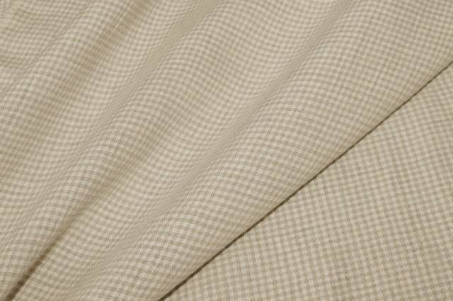 Vendita on line tessuto puro lino scacchetto beige - prodotti