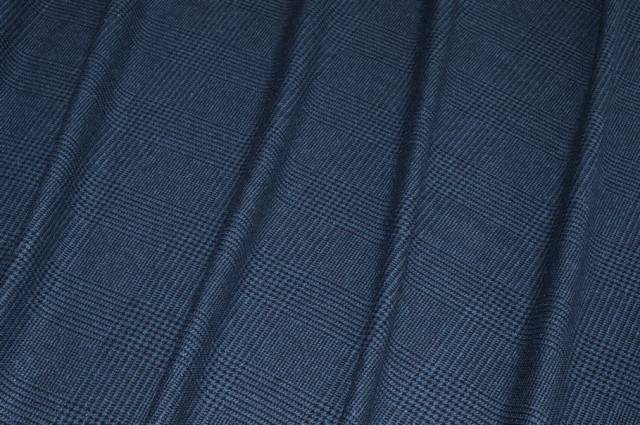 Vendita on line tessuto misto lana seta principe di galles blu - tessuti abbigliamento lana uomo/tailleur
