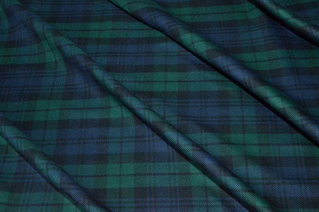 Vendita on line tessuto flanella puro cotone tartan verde blu - tessuti abbigliamento scacchi e scozzesi