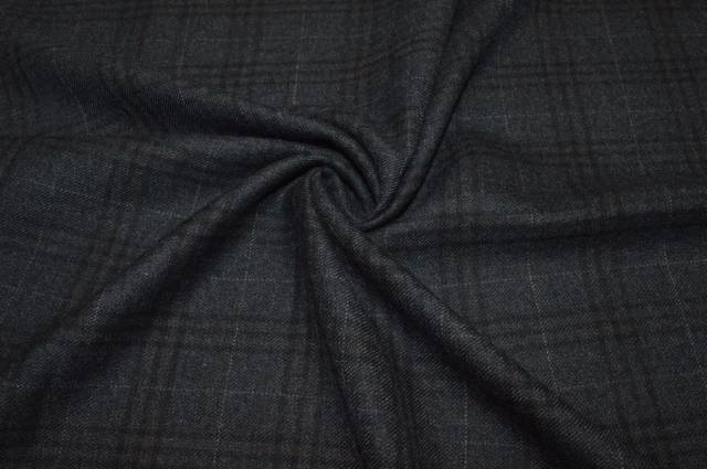 Vendita on line tessuto flanella pura lana scacco grigio - tessuti abbigliamento scacchi e scozzesi lana