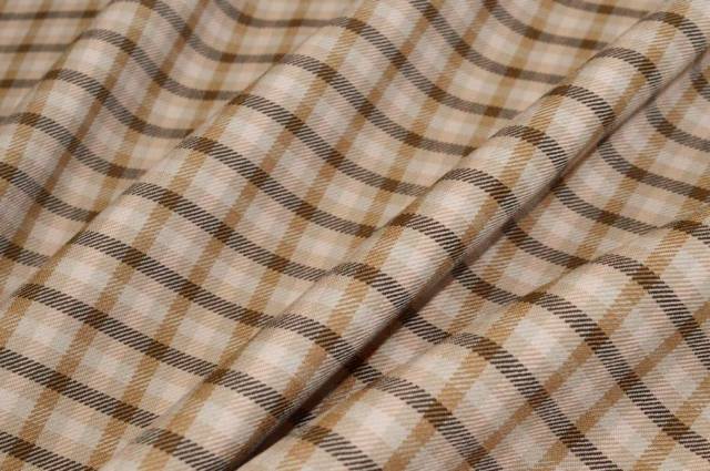 Vendita on line tessuto pura lana scacchetto beige cipria - tessuti abbigliamento scacchi e scozzesi