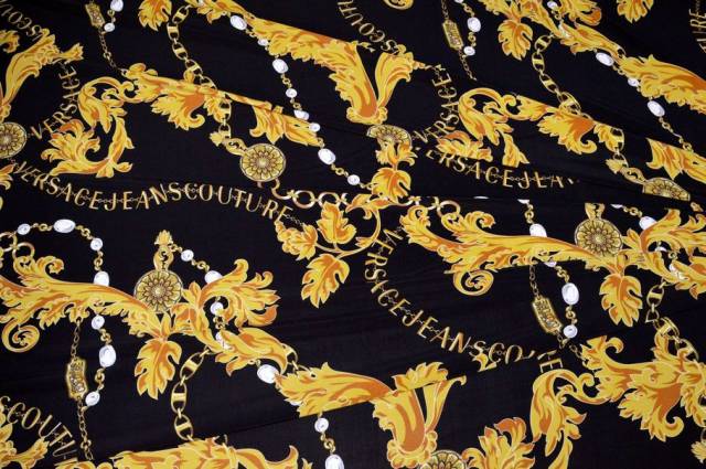 Vendita on line tessuto maglia viscosa fantasia catena oro - tessuti abbigliamento magline / jersey/tessuto in