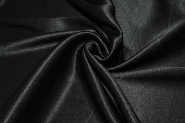 Vendita on line tessuto doppio raso pura seta nero - tessuti abbigliamento taffetas / rasi / shantung