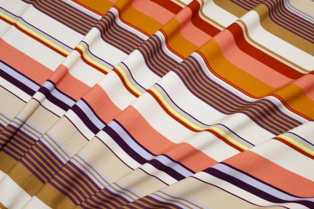 Vendita on line tessuto pura viscosa rigone colori caldi - tessuti abbigliamento