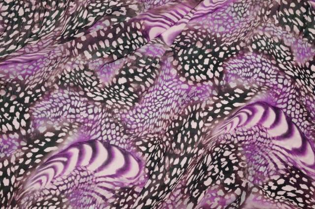 Vendita on line tessuto chiffon plissettato fantasia sfumata viola - tessuti abbigliamento georgette / chiffon / dèvorè plissettato