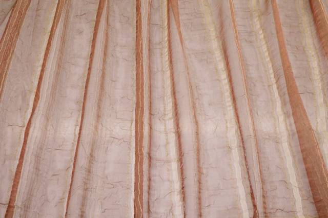 Vendita on line tessuto tenda organza stropicciata color rame - prodotti