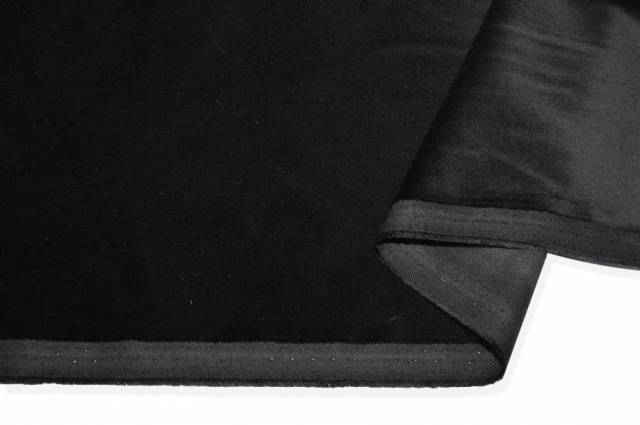 Vendita on line tessuto velluto liscio puro cotone nero - tessuti abbigliamento velluti e ciniglie