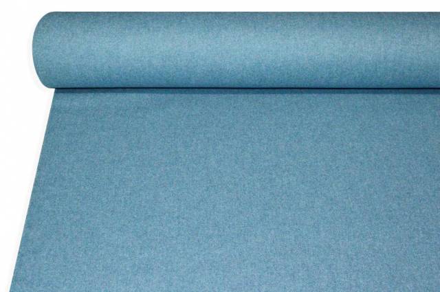 Vendita on line tessuto cappotto pura lana double azzurro melange - tessuti abbigliamento lana cappotti/panno/lana
