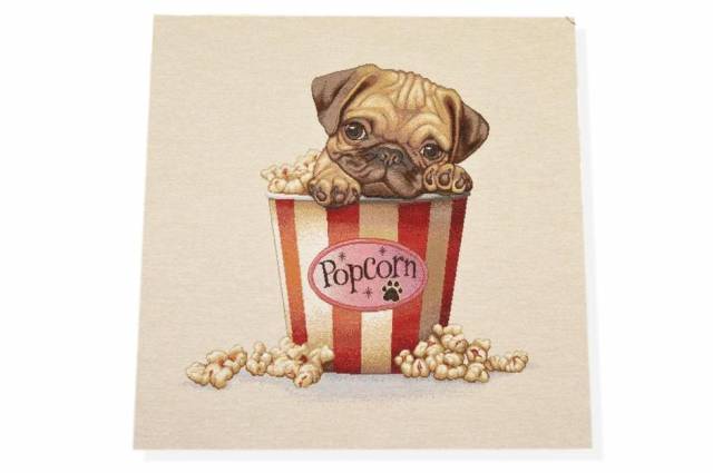 Vendita on line gobelin fantasia cane con popcorn 14424 misura cm 47x47 - tessuti arredo casa gobelin