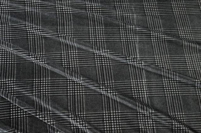 Vendita on line tessuto ciniglia stretch principe di galles bianco nero - tessuti abbigliamento velluti e ciniglie