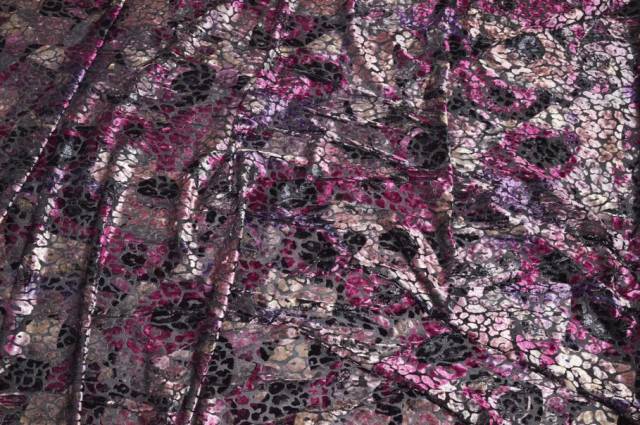 Vendita on line tessuto ciniglia devoreh stretch fantasia sfumata fucsia - tessuti abbigliamento velluti e ciniglie