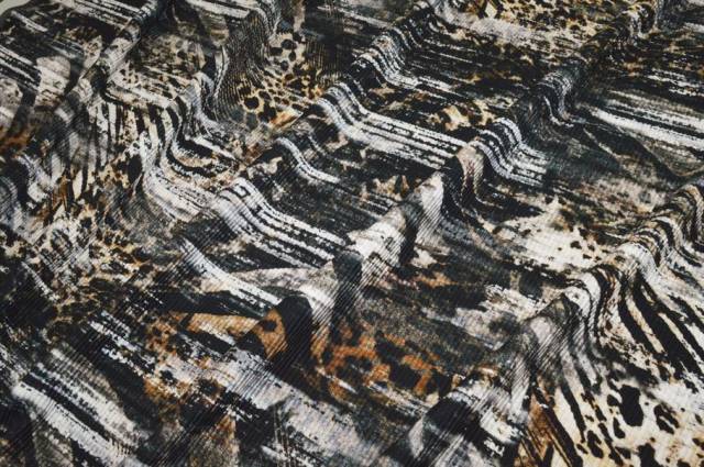 Vendita on line tessuto maglia a coste fantasia sfumata animalier - tessuti abbigliamento