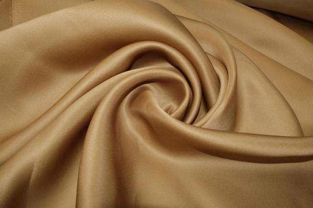 Vendita on line tessuto organza tripla pura seta cammello - tessuti abbigliamento
