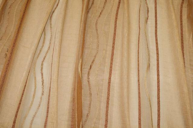 Vendita on line tessuto tenda organza fasciato beige - prodotti
