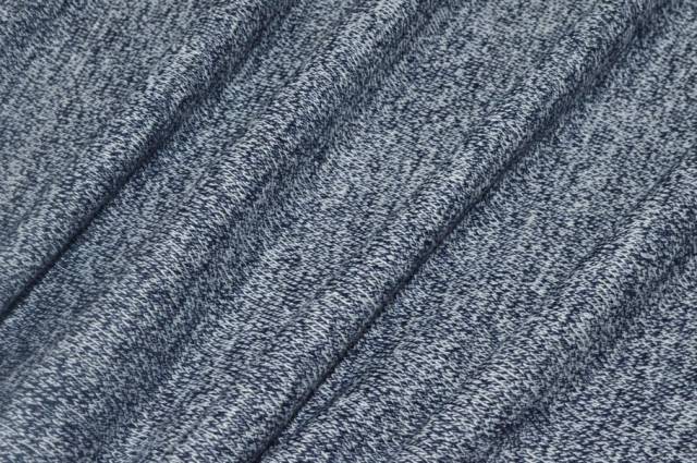 Vendita on line tessuto maglia in lana blu melange - tessuti abbigliamento