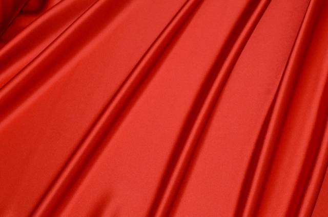 Vendita on line scampolo doppio raso rosso corallo - tessuti abbigliamento