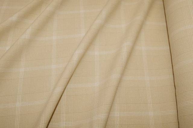 Vendita on line tessuto misto viscosa cotone principe di galles beige - tessuti abbigliamento scacchi e scozzesi composizioni varie