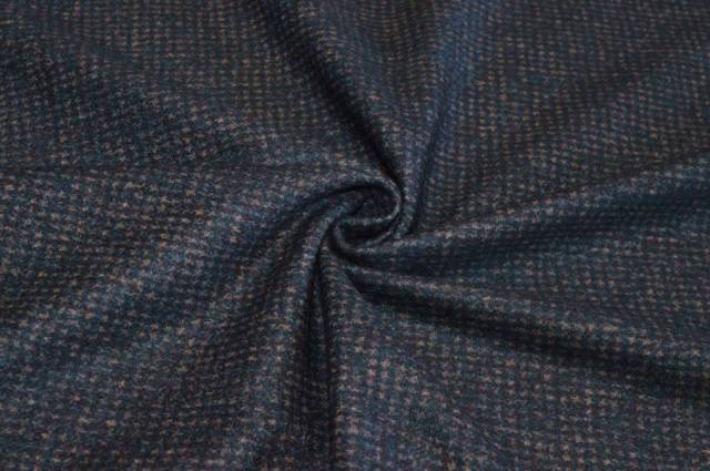 Vendita on line tessuto jersey misto cashmere cotone microfantasia beige blu - tessuti abbigliamento lana uomo/tailleur