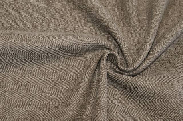 Vendita on line tessuto peso giacca misto lana lino spinato beige - tessuti abbigliamento lana uomo/tailleur