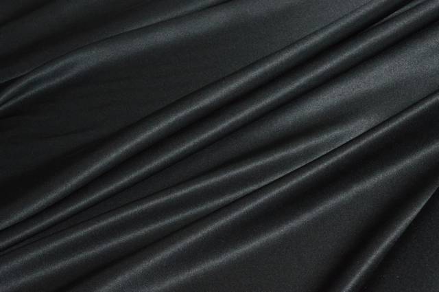 Vendita on line tessuto doppio raso pura seta nero - tessuti abbigliamento taffetas / rasi / shantung