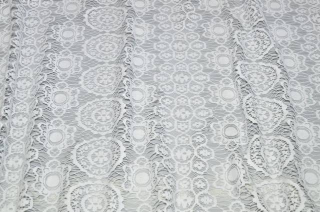 Vendita on line tessuto pizzo color naturale - tessuti abbigliamento ricamati e pizzi