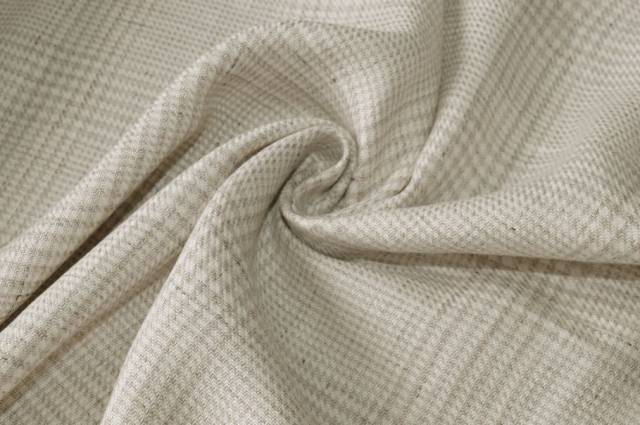 Vendita on line tessuto misto lana lino principe di galles beige - tessuti abbigliamento lana uomo/tailleur