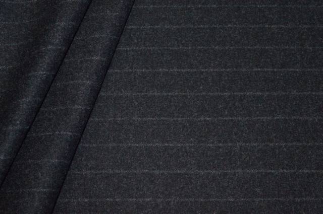 Vendita on line tessuto flanella misto cashmere gessato grigio scuro - tessuti abbigliamento lana uomo/tailleur