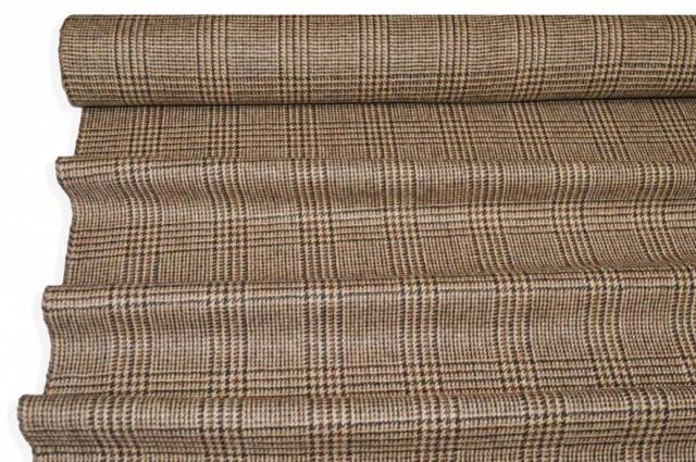 Vendita on line tessuto pura lana scacco beige - prodotti