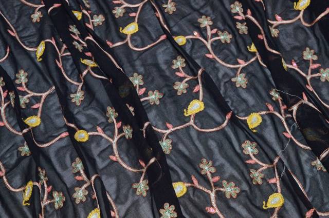 Vendita on line tessuto crepe de chine pura viscosa ricamato - tessuti abbigliamento viscosa