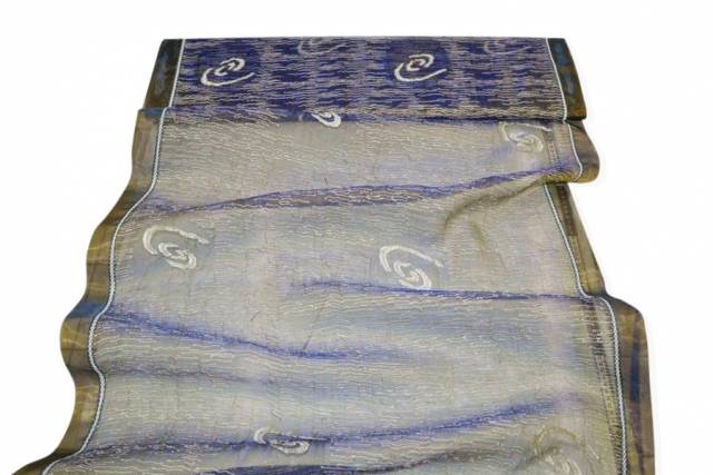 Vendita on line tessuto tendino organza cangiante oro blu - prodotti