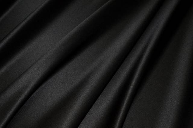 Vendita on line tessuto doppio raso misto seta nero - tessuti abbigliamento sete