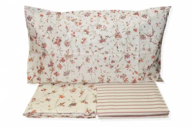 Vendita on line completo lenzuola caldo cotone matrimoniale gabel harmony variante roseto 110 - biancheria per la casa