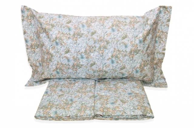Vendita on line completo lenzuola flanellina matrimoniale mirabello piccole peonie azzurro 02b - biancheria per la casa matrimoniale completo lenzuola flanella