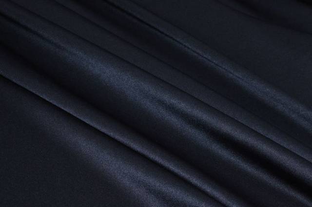 Vendita on line tessuto doppio raso blu notte double seta elasticizzata - tessuti abbigliamento sete