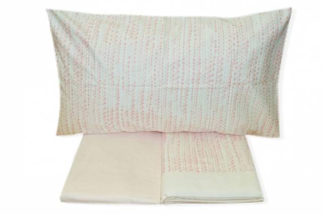 Vendita on line completo lenzuola singolo flanella gabel perlage rosa pesca 111 - biancheria per la casa