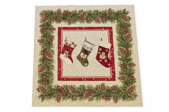 Vendita on line gobelin fantasia natale calza 15258 misura cm 47x47 - ispirazioni