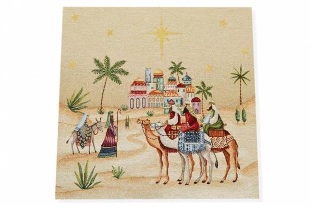 Vendita on line gobelin fantasia natale cammello 15261 misura cm 47x47 - ispirazioni