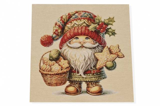 Vendita on line gobelin fantasia natale gnomo 15262 misura cm 47x47 - ispirazioni