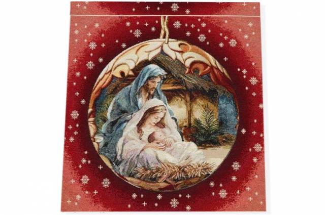 Vendita on line gobelin fantasia natale pallina presepe 15263 misura cm 47x47 - ispirazioni