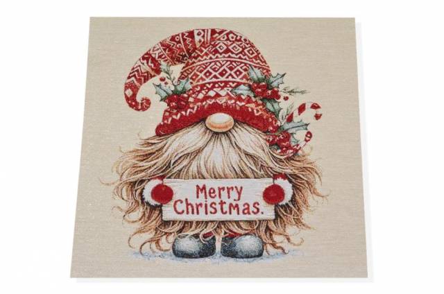 Vendita on line gobelin fantasia natale gnomo merry christmas 15264 misura cm 47x47 - ispirazioni