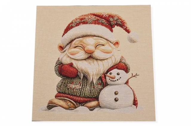 Vendita on line gobelin fantasia natale gnomo pupazzo neve 15266 misura cm 47x47 - ispirazioni