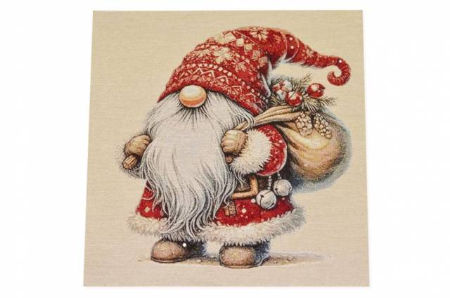 Vendita on line gobelin fantasia natale gnomo con regali 15269 misura cm 47x47 - ispirazioni