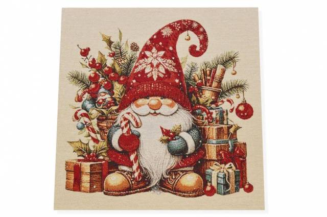 Vendita on line gobelin fantasia natale gnomo doni 15271 misura cm 47x47 - ispirazioni