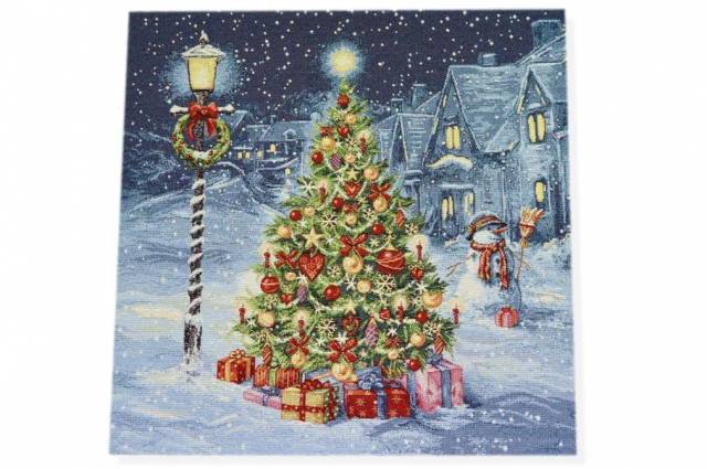Vendita on line gobelin fantasia natale albero natale 15272 misura cm 47x47 - ispirazioni