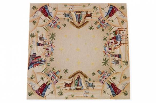 Vendita on line tovaglia natale gobelin 15275 misura cm 100x100 - ispirazioni