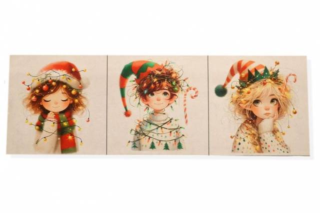 Vendita on line set 3 pannelli elfi disegni 2 misura cm 47x47 - ispirazioni