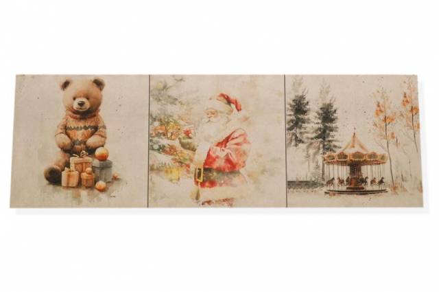 Vendita on line set 3 pannelli natale disegni 2 misura cm 47x47 - ispirazioni tessuti natalizi gobelin